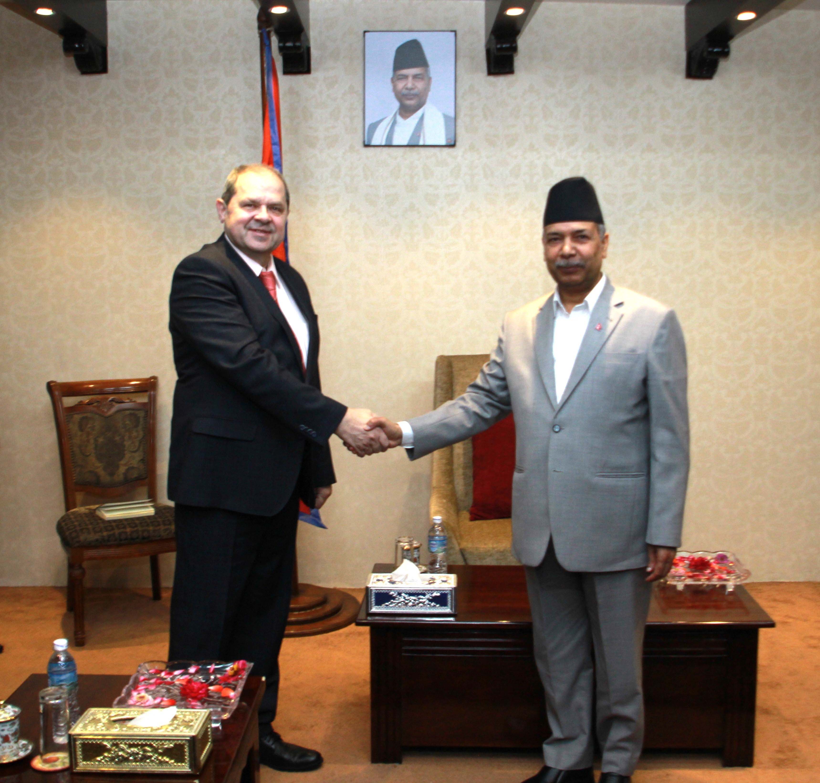 उपराष्ट्रपति यादव र रुसी राजदूत नोभिकोभबीच शिष्टाचार भेट