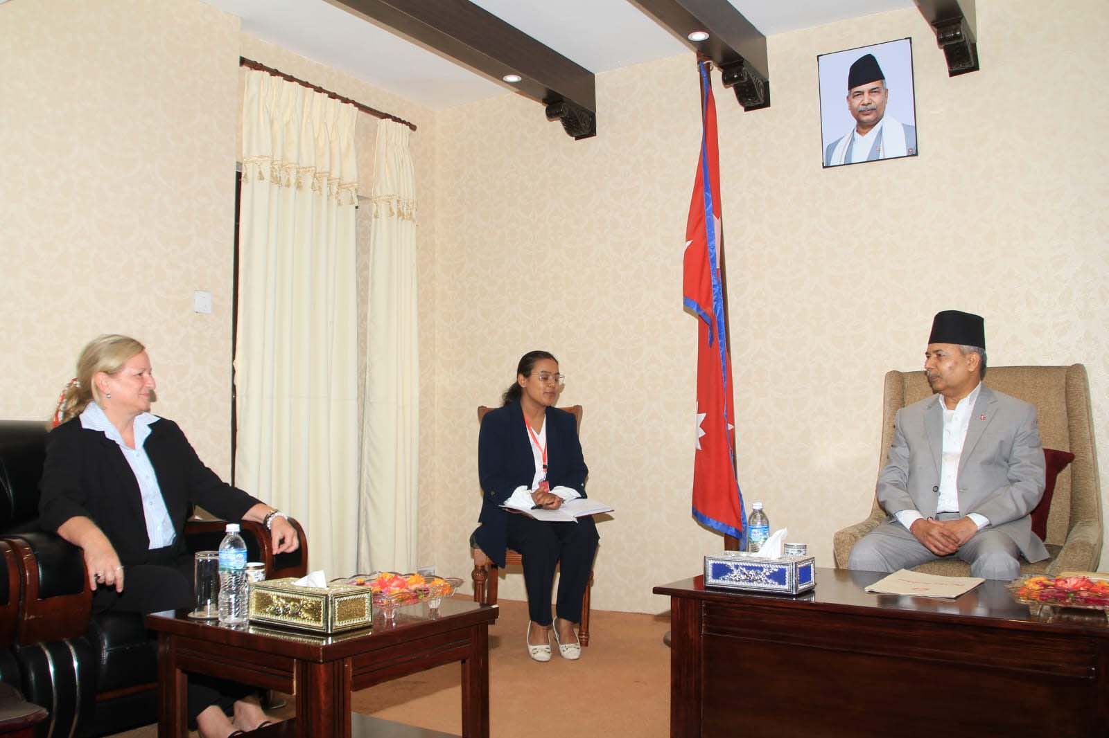 उपराष्ट्रपति यादव र फ्रान्सेली राजदूत कोर्टेभलबीच शिष्टाचार भेट