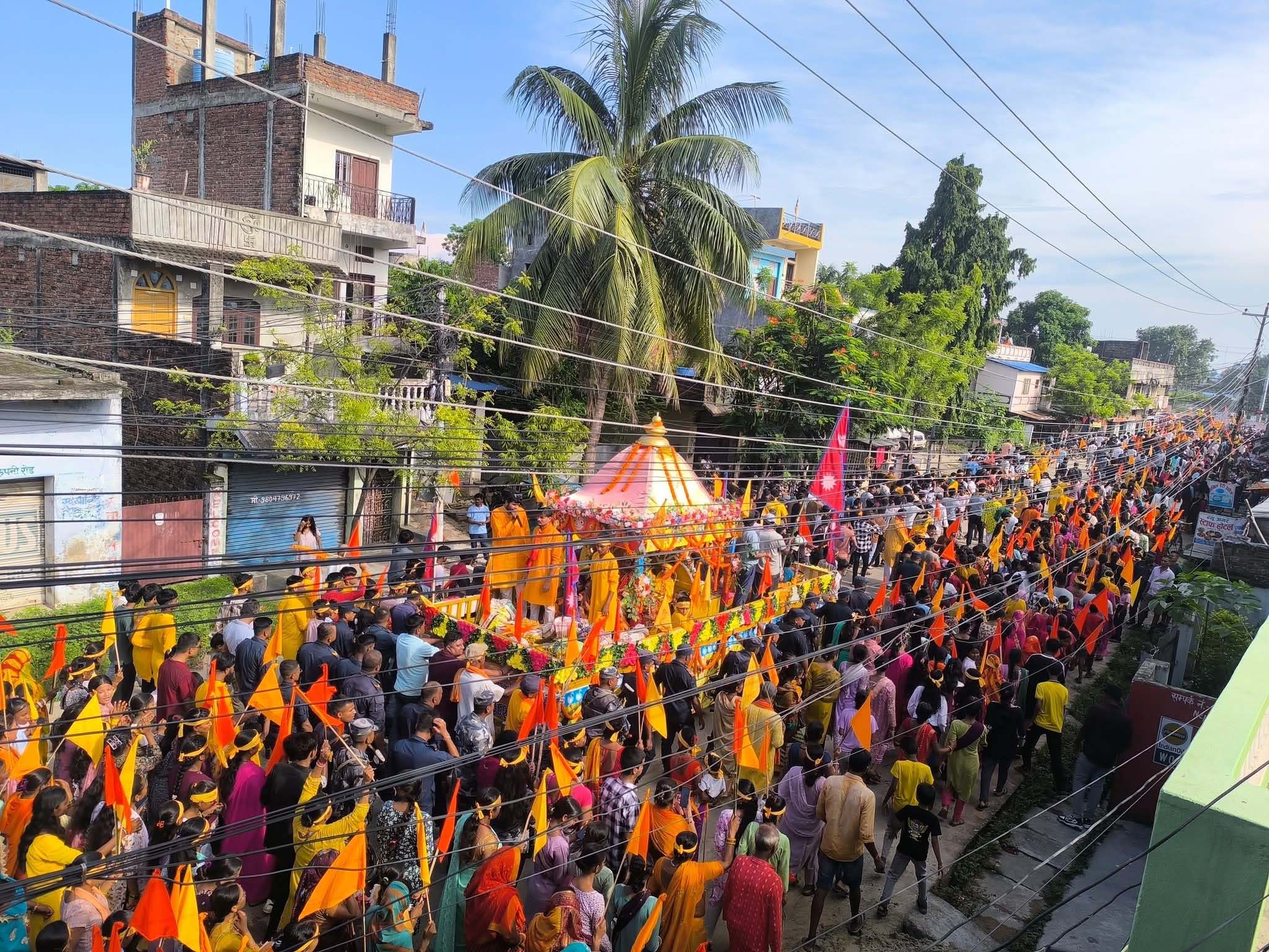 राजविराजमा कृष्ण जन्माष्टमी अवसरमा रथयात्रा सम्पन्न