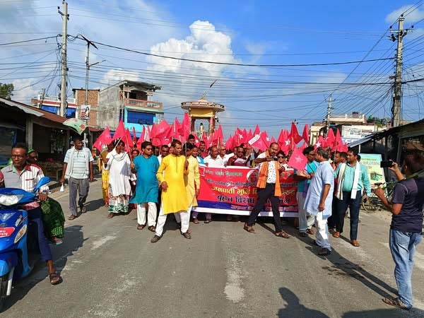 बोदेबरसाईनमा जसपा नेपालको भूमि विधेयकविरुद्ध प्रदर्शन
