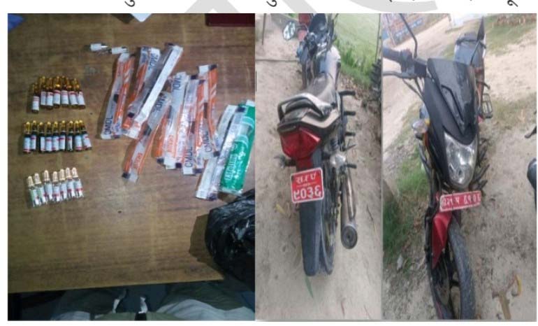 लागुऔषधसहित दुई मोटरसाइकलसहित चार जना पक्राउ